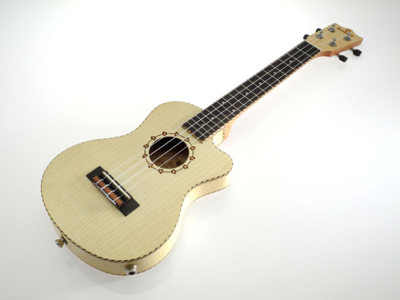Ukulele koncertowe klonowe thin elektroakustyczne