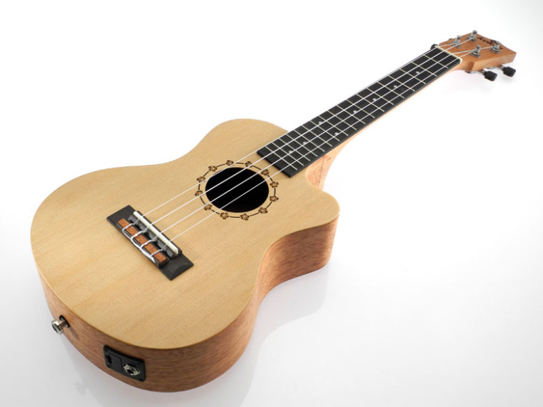 Ukulele tenorowe świerkowo-mahoniowe elektroakustyczne