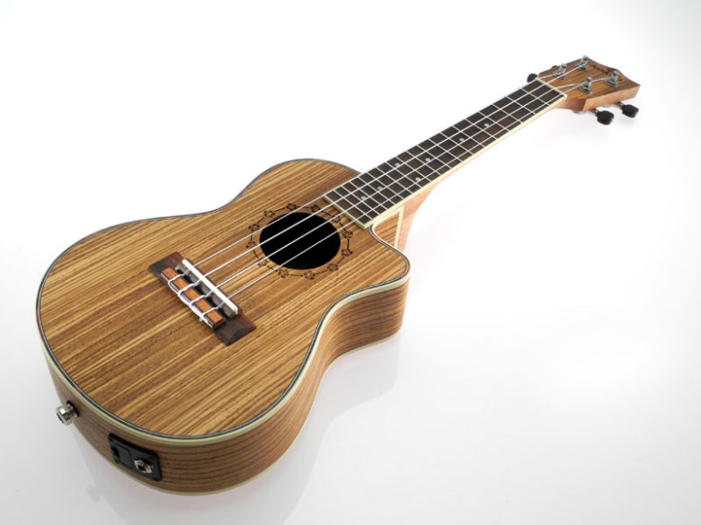 Ukulele koncertowe zebrano elektroakustyczne