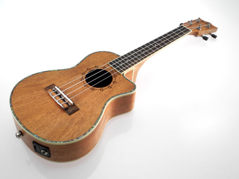 Ukulele koncertowe lity mahoń elektroakustyczne