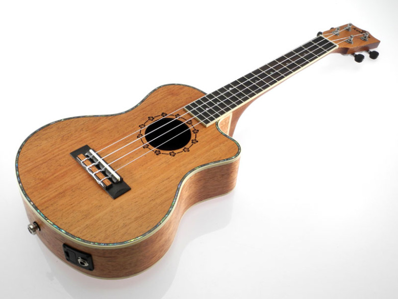 Ukulele tenorowe lity mahoń elektroakustyczne