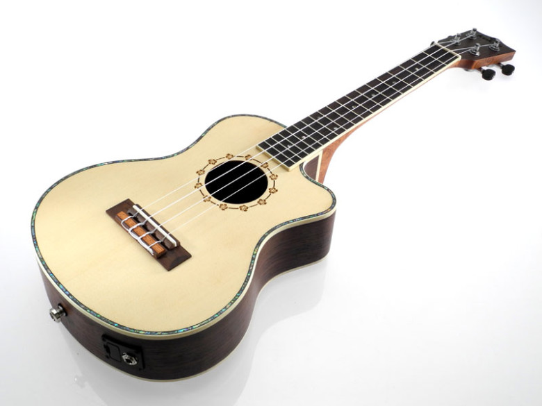 Ukulele tenorowe lity świerk i palisander elektroakustyczne